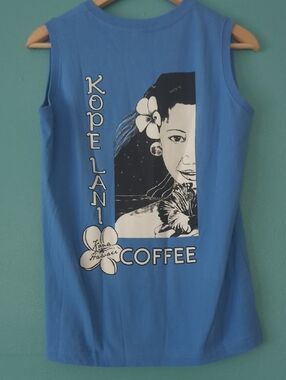 Hawaii Coffee Blue Graphic Tank Top